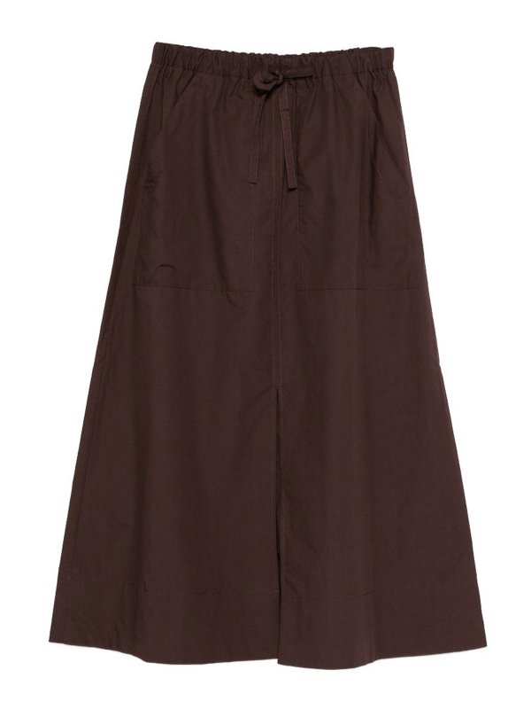 SOEUR: Long skirts - Agadir Long Skirt In Brown Cotton