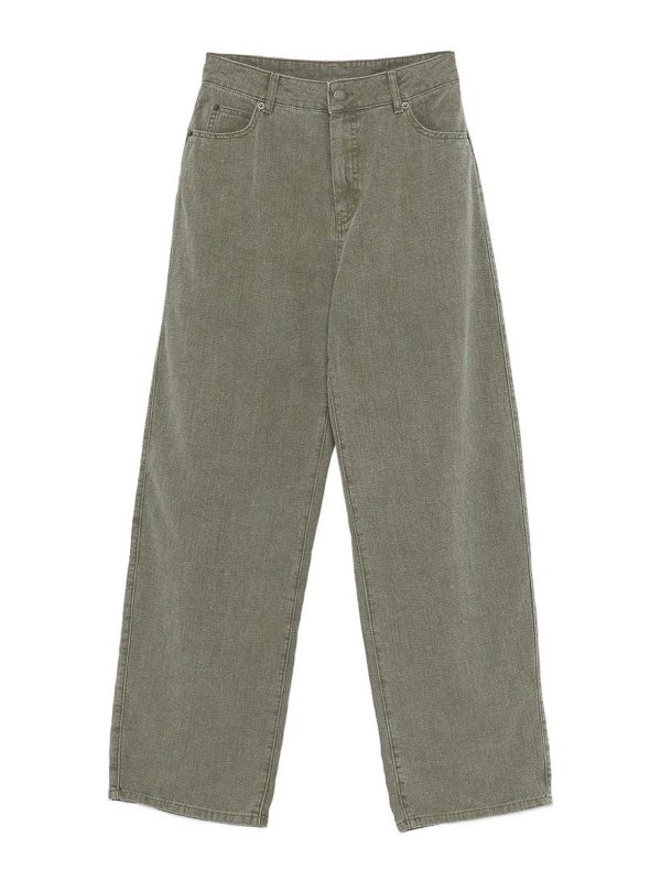 SOEUR: casual trousers - Hunter Pants In Khaki Japanese Canvas