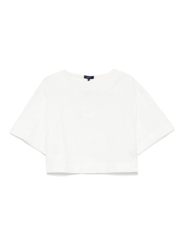 SOEUR: t-shirt - T-shirt Davina Crop In Cotone Bianco