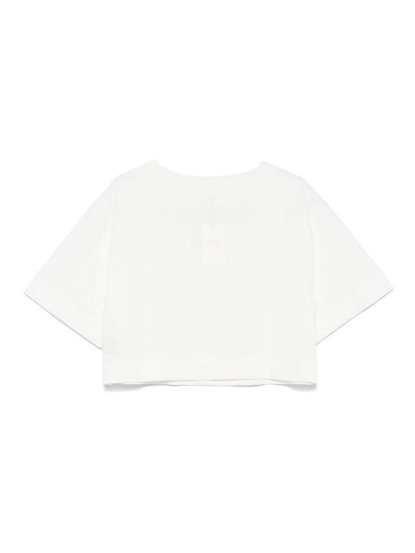 SOEUR: t-shirt online - T-shirt Davina Crop In Cotone Bianco