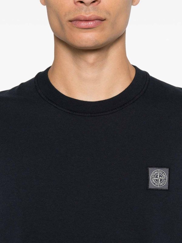 STONE ISLAND: t-shirts online - Black Organic Cotton T-Shirt