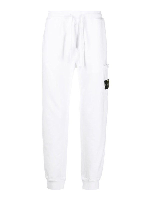 STONE ISLAND: Pantalons de survêtement  - Pantalons De Sport - Blanc