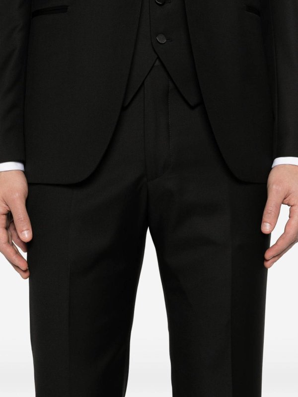 TAGLIATORE: completi da cerimonia online - Smoking Nero In Lana Con Revers In Raso