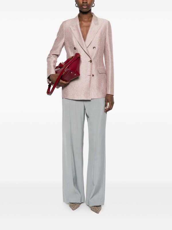 The Best Shops TAGLIATORE: blazers - Pink Double-Breasted Cotton Paris Blazer