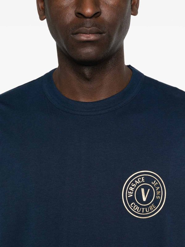 VERSACE JEANS: Strickpullover mit Rundhalsausschnitt online - Rundhalspullover - Blau