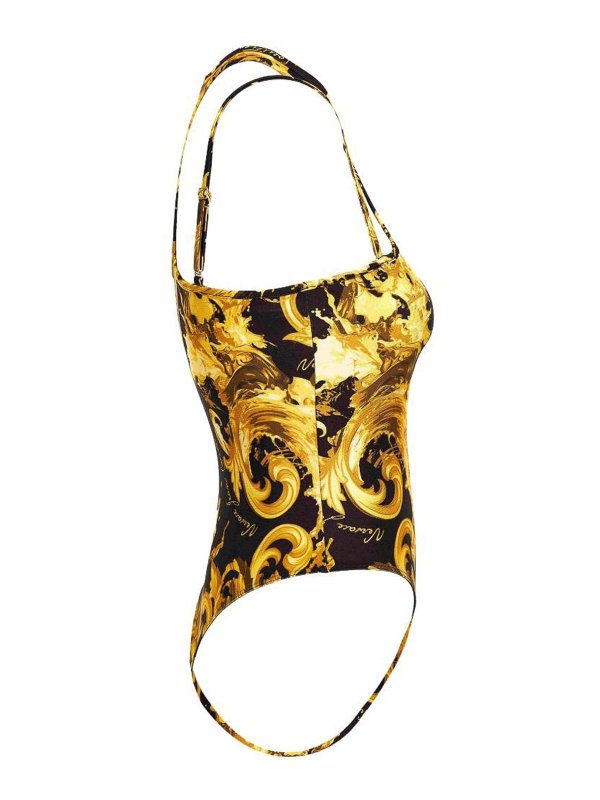 The Best Shops VERSACE JEANS: Top e canotte - Corpo Con Stampa Oro E Nera