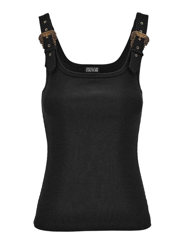 VERSACE JEANS: トップス＆タンクトップ - トップ/タンクトップ - 黒