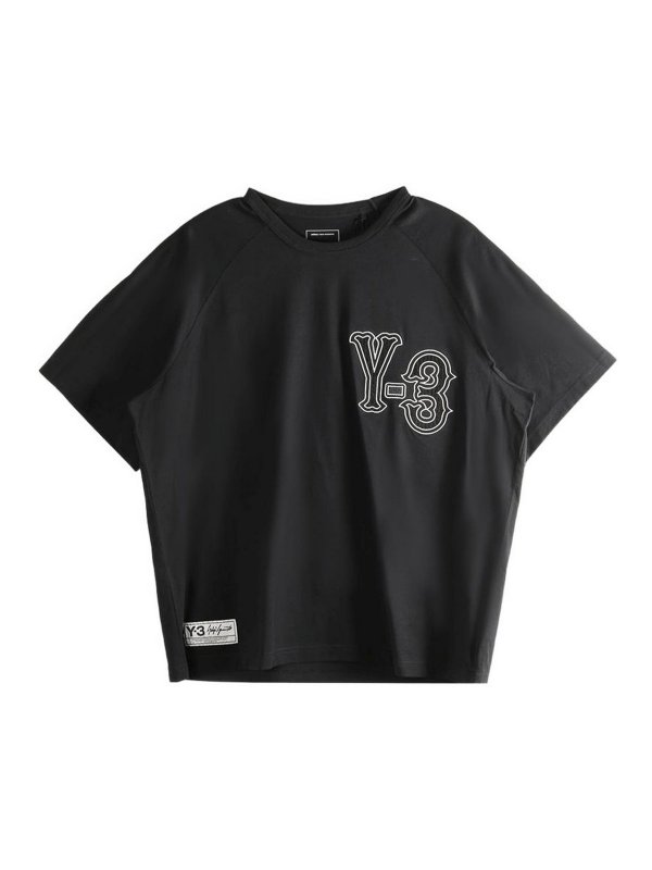 Y-3: T-shirts - T-Shirt - Noir