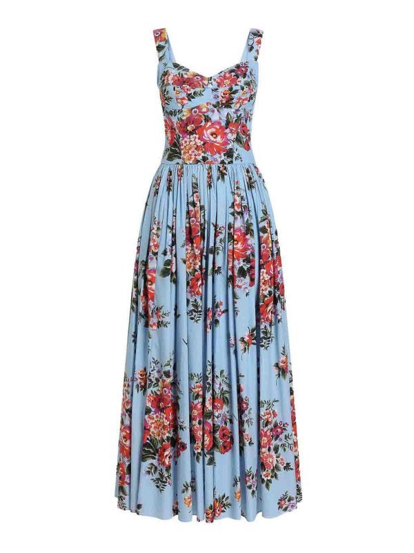 DOLCE & GABBANA: マキシドレス - マキシドレス - ライトブルー