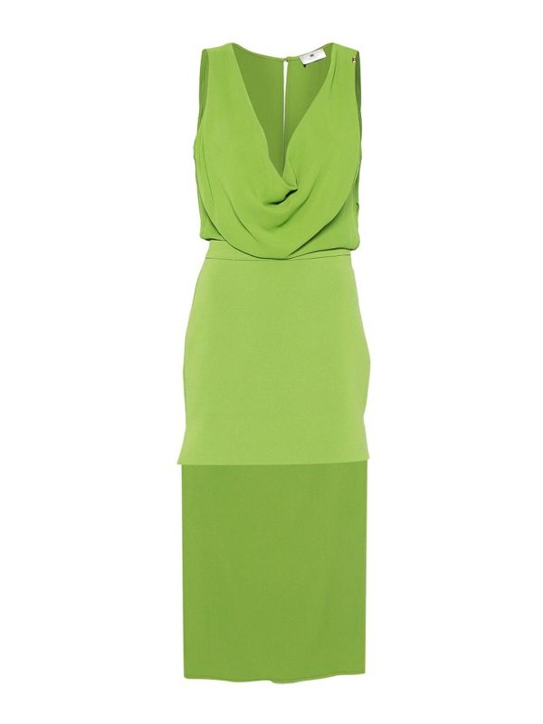 ELISABETTA FRANCHI: Vestidos media pierna - Vestido Midi - Verde