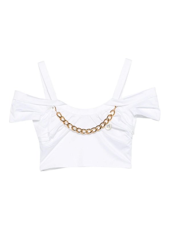 ELISABETTA FRANCHI: Tops und Tank Tops - Top - Weiß