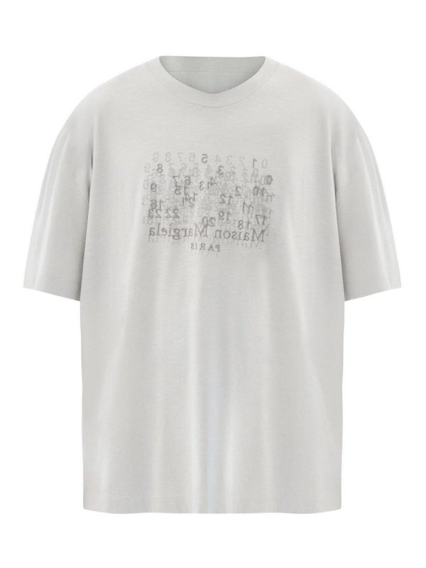 Maison Margiela: t-shirts - T-Shirt In Grey Cotton With Print