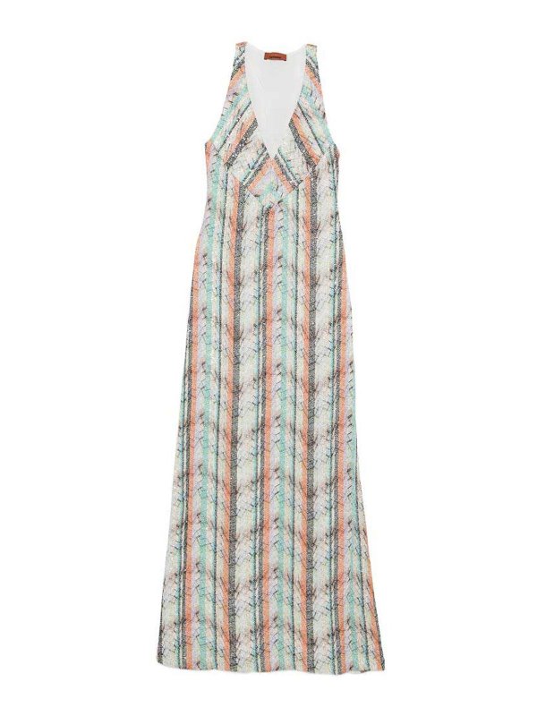 MISSONI: maxi dresses - Multicolor Patterned Long Dress