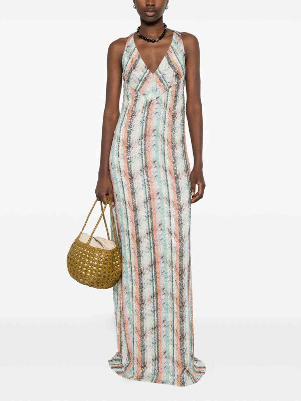 MISSONI: maxi dresses online - Multicolor Patterned Long Dress