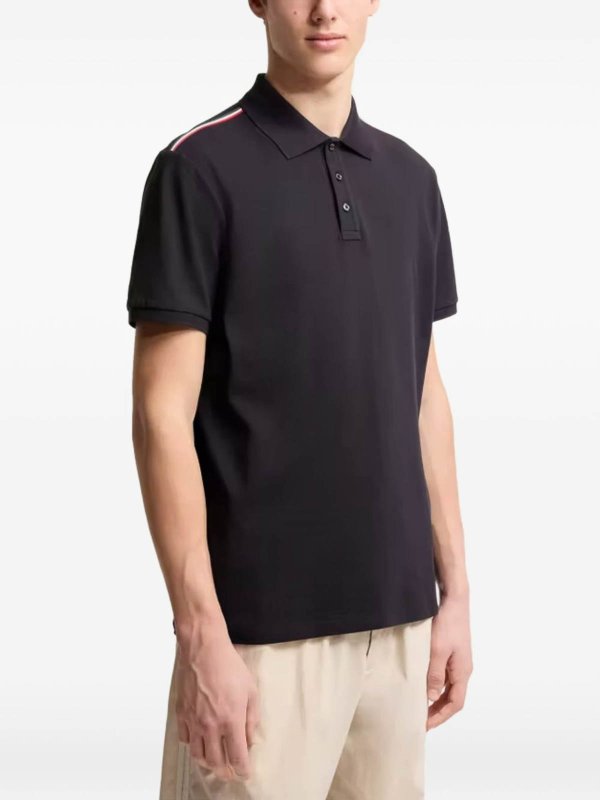 The Best Shops MONCLER: shirts - Black Striped Cotton Shirt