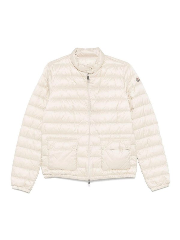 MONCLER: padded jackets - Light Beige Quilted Down Jacket