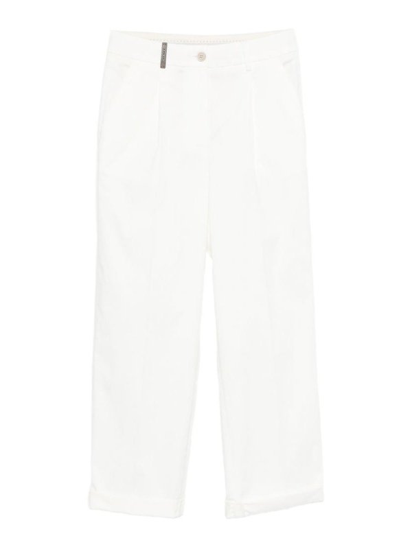 PESERICO: Pantalons élégants - Pantalon Couturier - Blanc