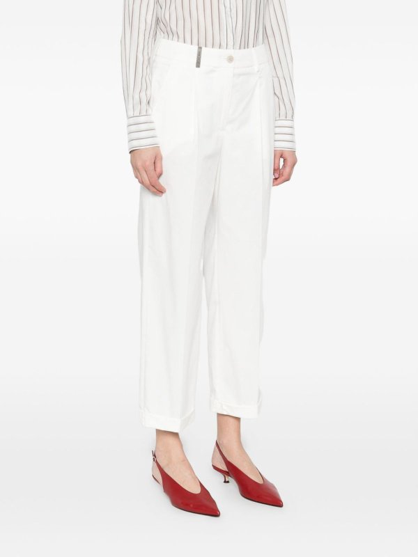 The Best Shops PESERICO: Pantalons élégants - Pantalon Couturier - Blanc