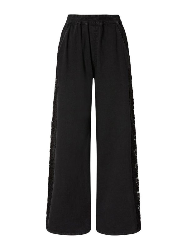 Pinko: pantaloni casual - Pantaloni Palco Neri Gamba Larga