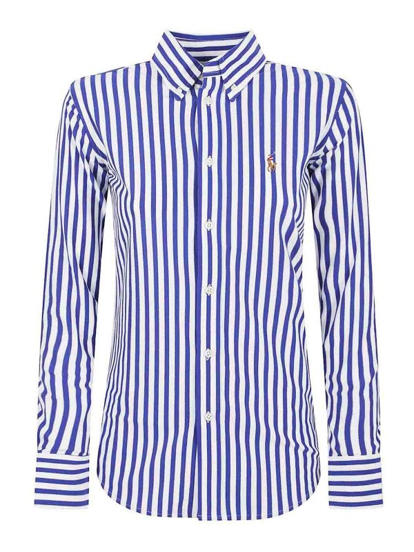 POLO RALPH LAUREN: shirts - Striped Shirt In White And Blue Cotton