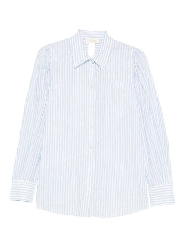 TWINSET: shirts - Shirt With Light Blu And White Stripes
