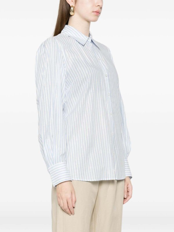 The Best Shops TWINSET: shirts - Shirt With Light Blu And White Stripes