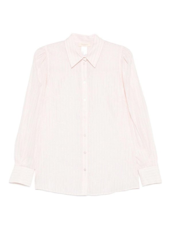 TWINSET: shirts - Shirt In Pink And White Stripes