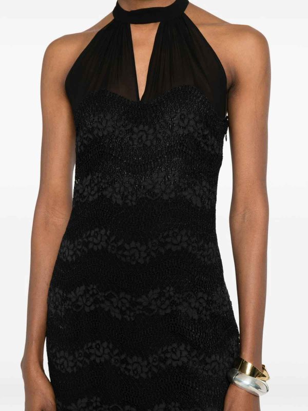 The Best Shops TWINSET: maxi dresses - Long Dress In Black With Floral Lace