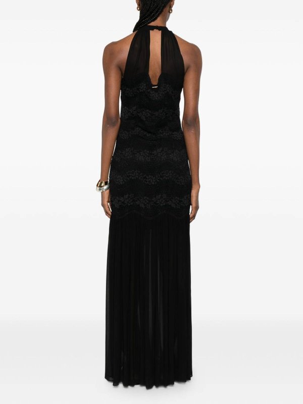 TWINSET buy online Long Dress In Black With Floral Lace