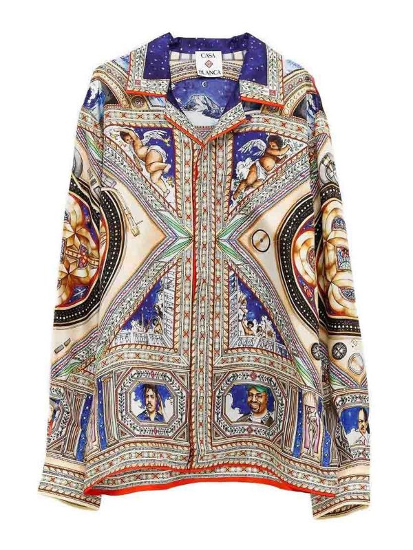CASABLANCA: shirts - Silk Shirt With Graphic Print