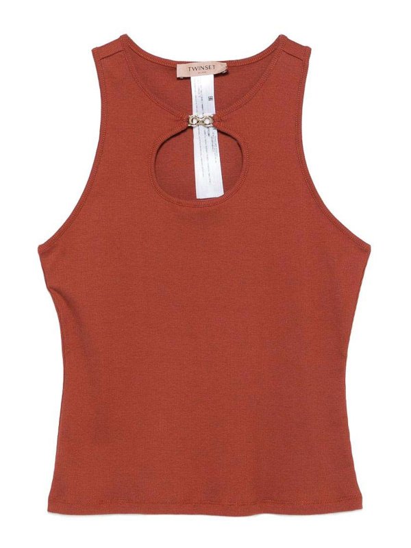 TWINSET: T-shirts - T-Shirt - Marron