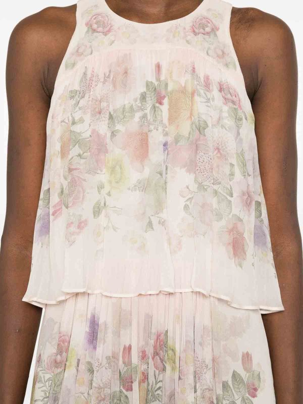 The Best Shops TWINSET: maxi dresses - Powder Pink Long Dress With Floral Print