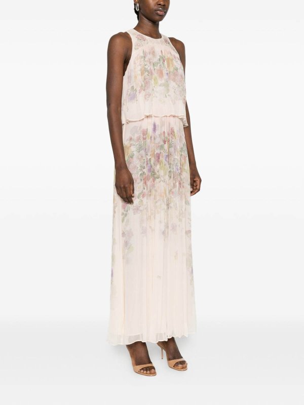 TWINSET buy online Powder Pink Long Dress With Floral Print