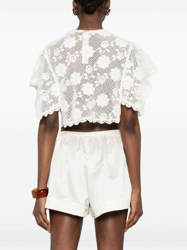 White Crochet-Effect Top Replica 
online: TWINSET