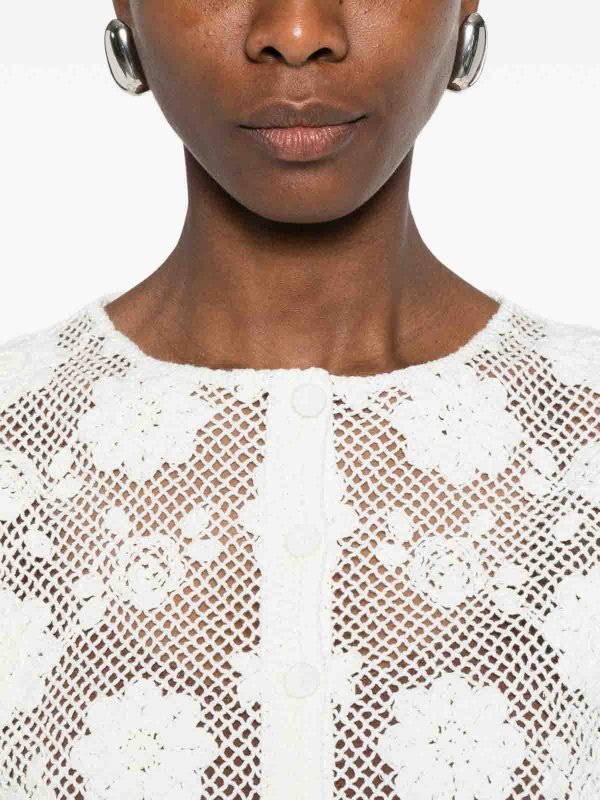 TWINSET buy online White Crochet-Effect Top