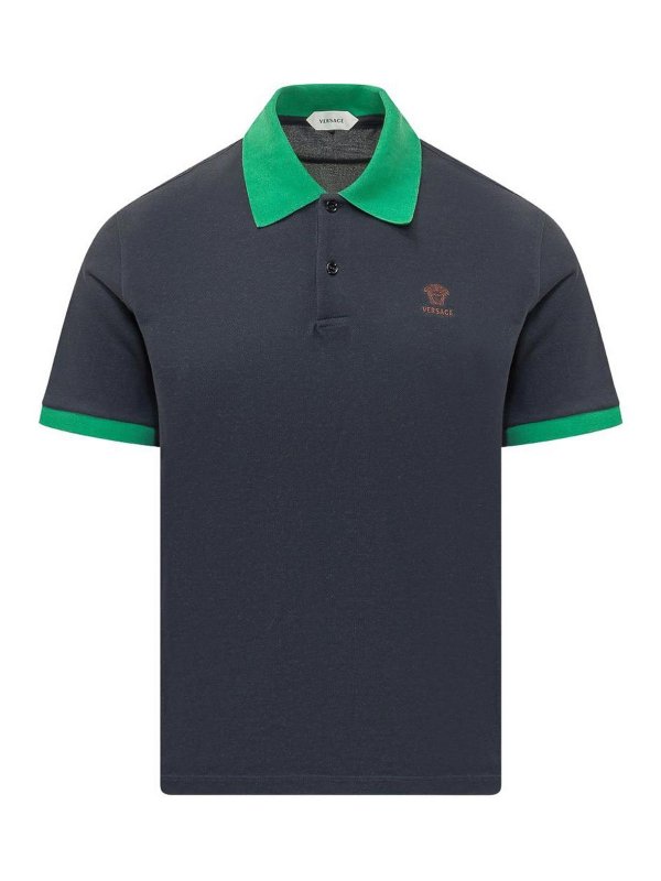 VERSACE: ポロシャツ - ポロシャツ - ブルー