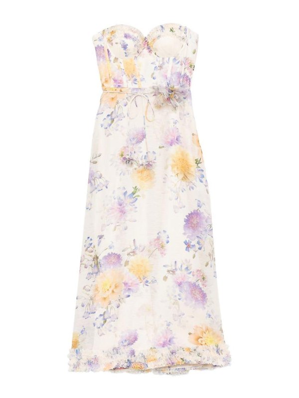 ZIMMERMANN: knee length dresses - Midi Dress With Flower Print