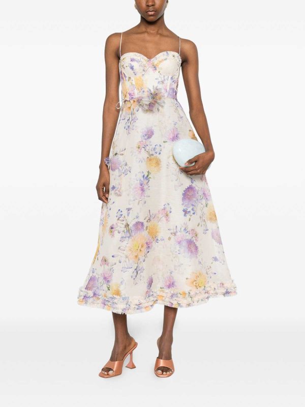 The Best Shops ZIMMERMANN: knee length dresses - Midi Dress With Flower Print