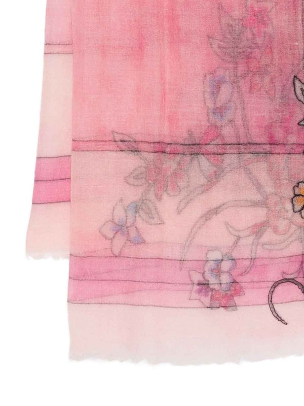 The Best Shops FALIERO SARTI: sciarpe e foulard - Sciarpa Chanty Rosa Con Decorazione Floreale