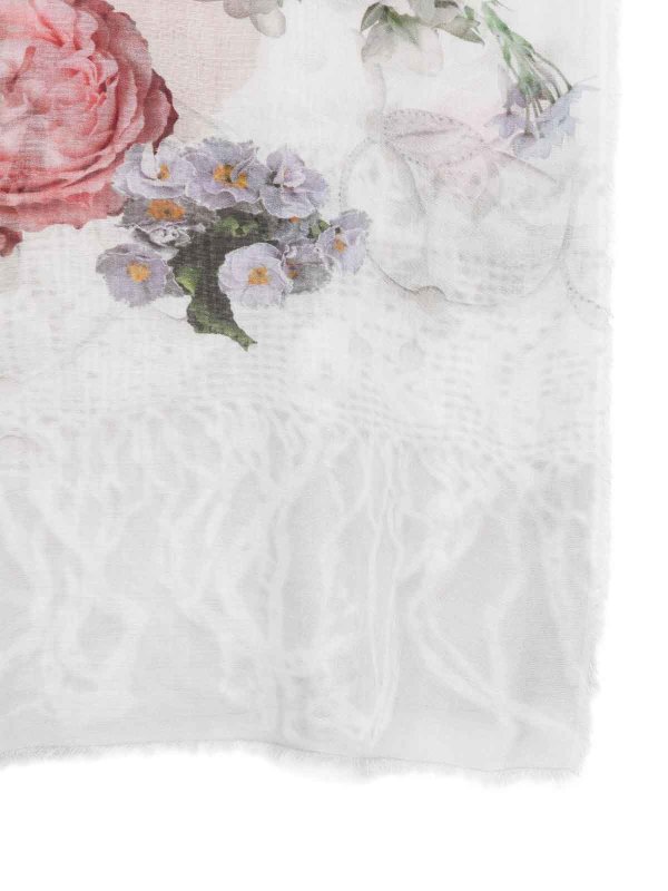 FALIERO SARTI: scarves online - Fosca Scarf With Flower Decoration