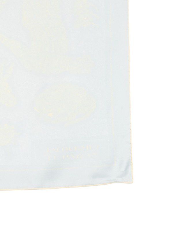 JACQUEMUS: sciarpe e foulard online - Sciarpa in seta blu con stampa animalier