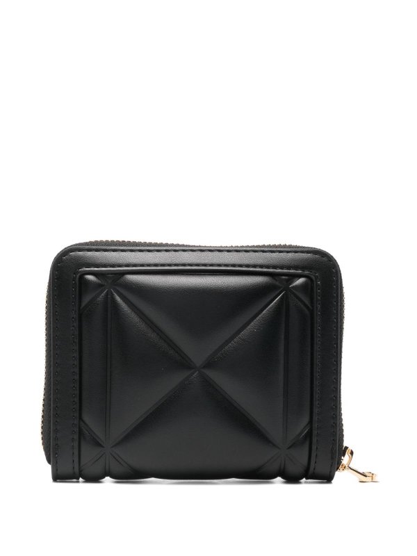 MOSCHINO: wallets & purses online - Black Quilted Shell-Shaped Wallet