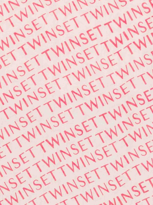 The Best Shops TWINSET: sciarpe e foulard - Sciarpa rosa con stampa floreale