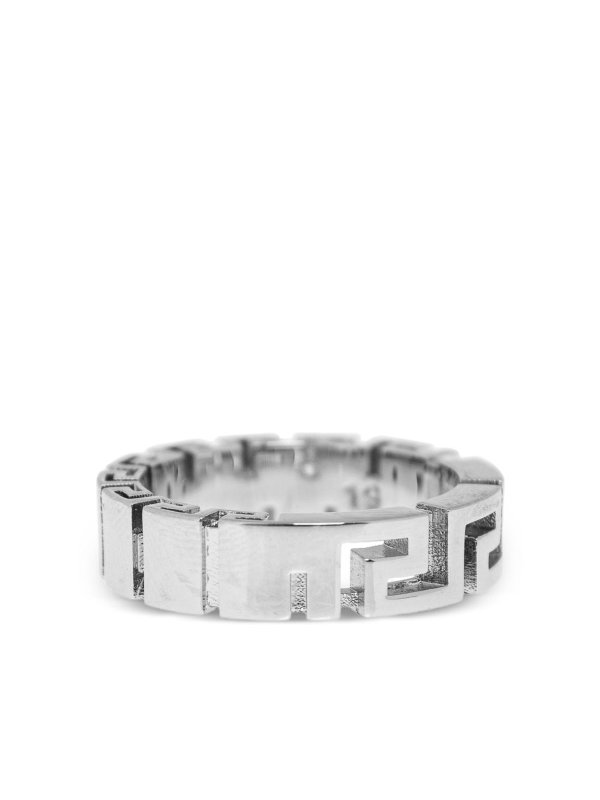 The Best Shops VERSACE: Rings - Silver-Tone Greca Motif Ring
