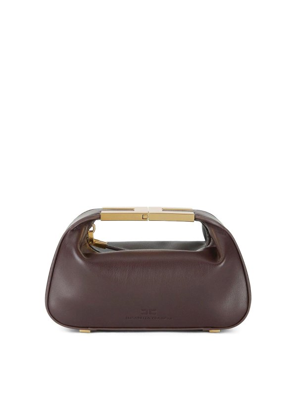 ELISABETTA FRANCHI: shoulder bags - Hobo Bag With Jewel Handle