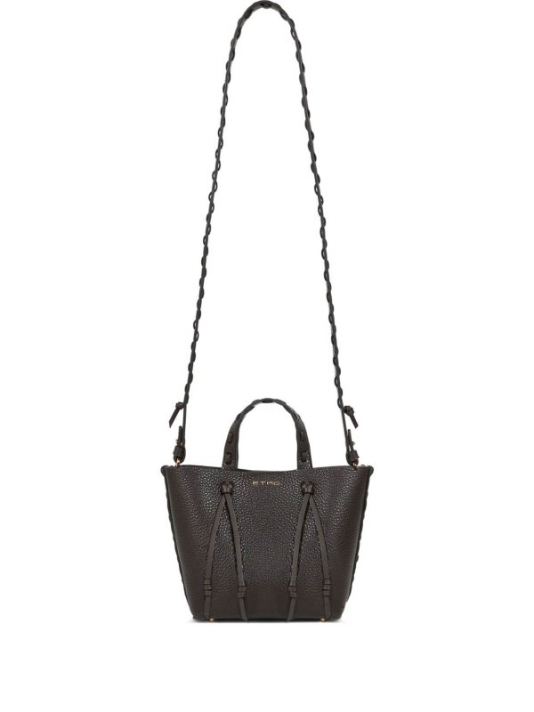 Essential Shopping Bag In Black Leather Replica 
online: ETRO