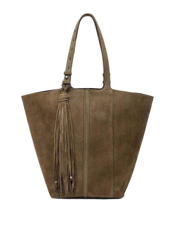 GOLDEN GOOSE: cross body bags - 24/7 Bag In Olive Green Suede