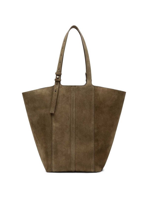 GOLDEN GOOSE: cross body bags online - 24/7 Bag In Olive Green Suede