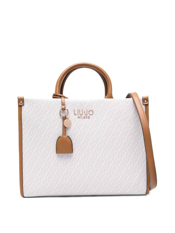Liu Jo: totes bags - Pink Tote Handbag With All-Over Logo