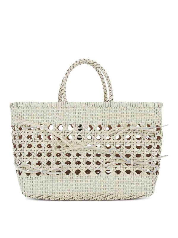 OSOI: totes bags - Biscuit Tote Bag With White Leather